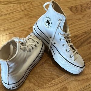 High Top White Platform Converse
